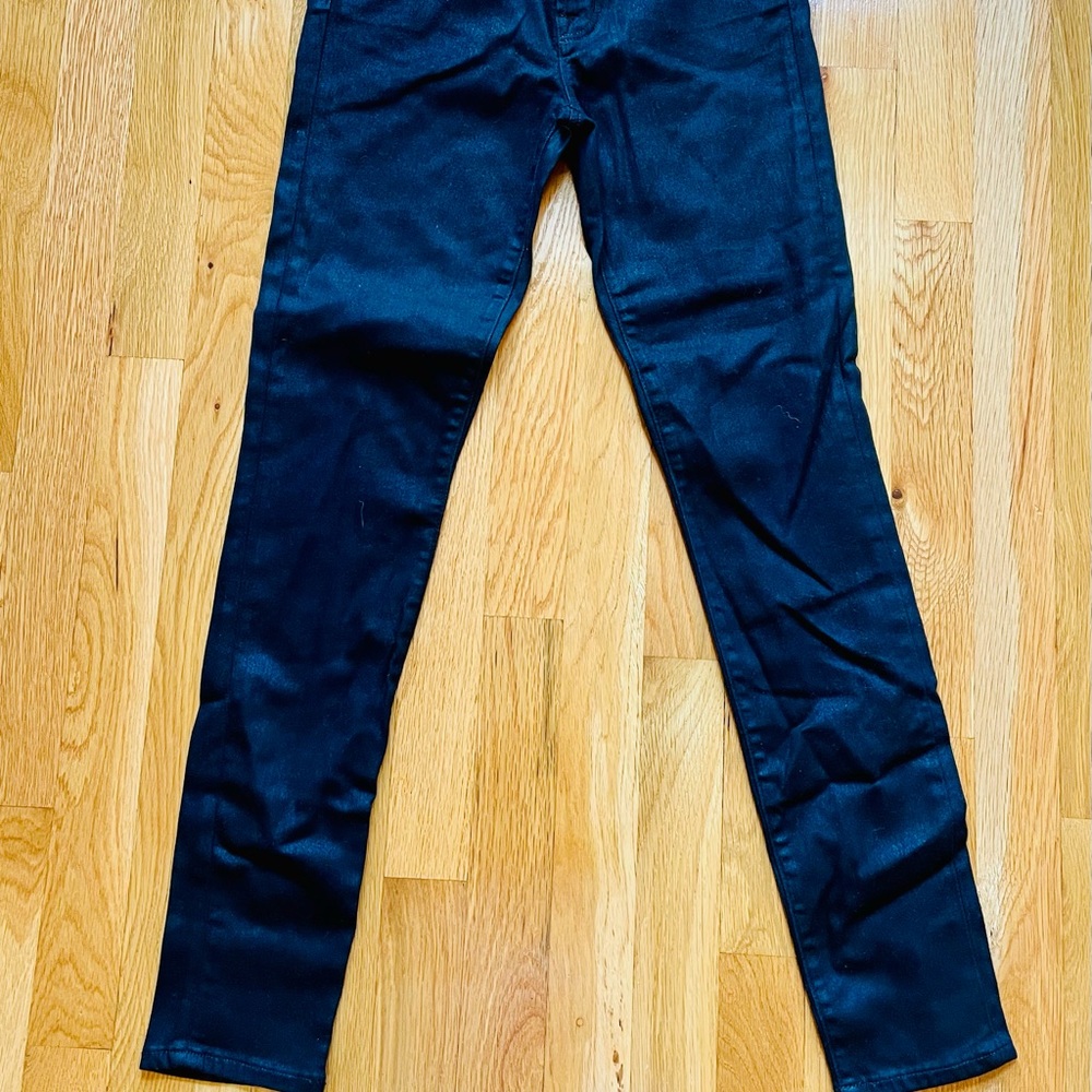 J BRAND SKINNY COATED BLACK JEANS